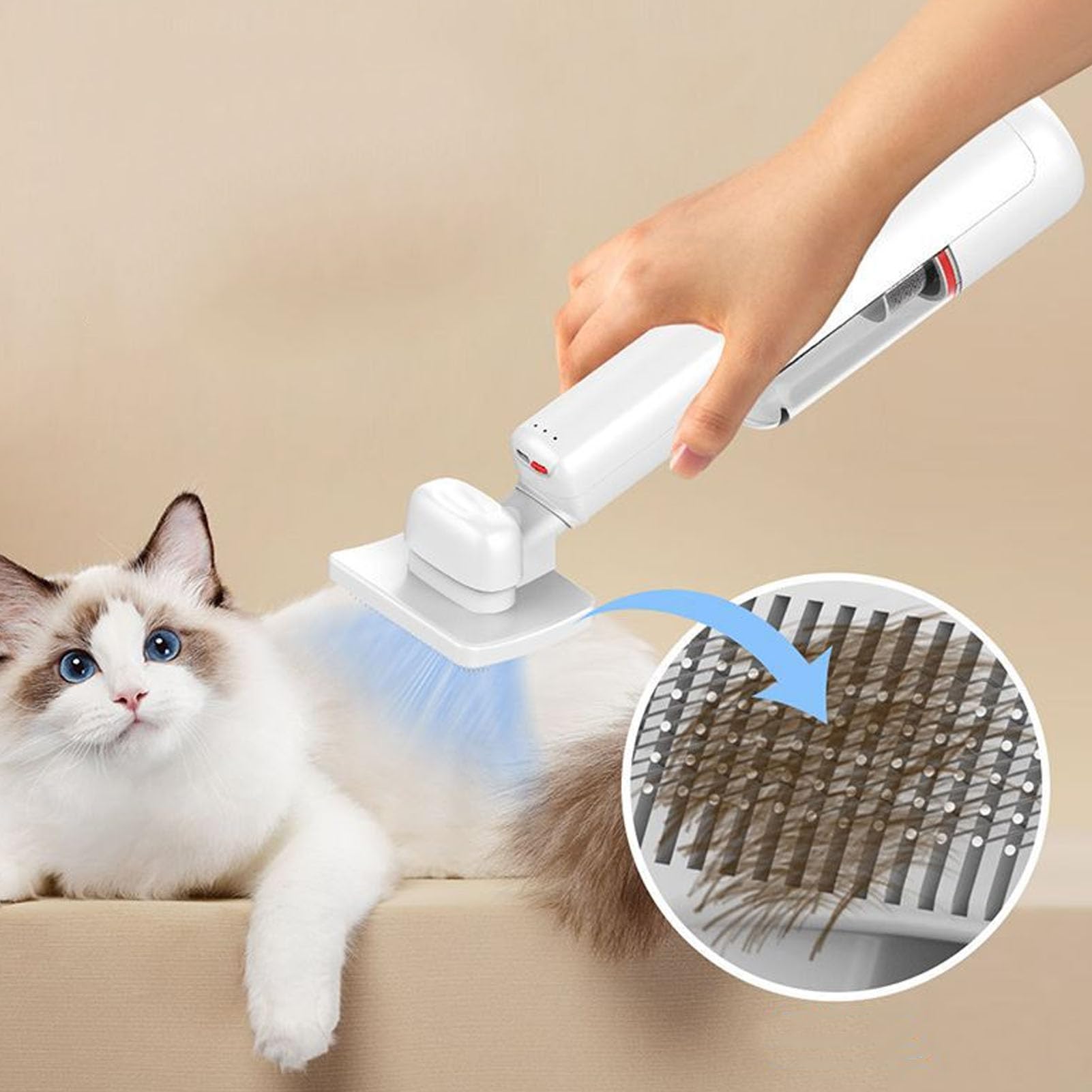 Aspirapolvere Portatile Per Peli Animali - Senza Fili, 4000mAh, Per Divano, Auto E Ufficio - Foto 3