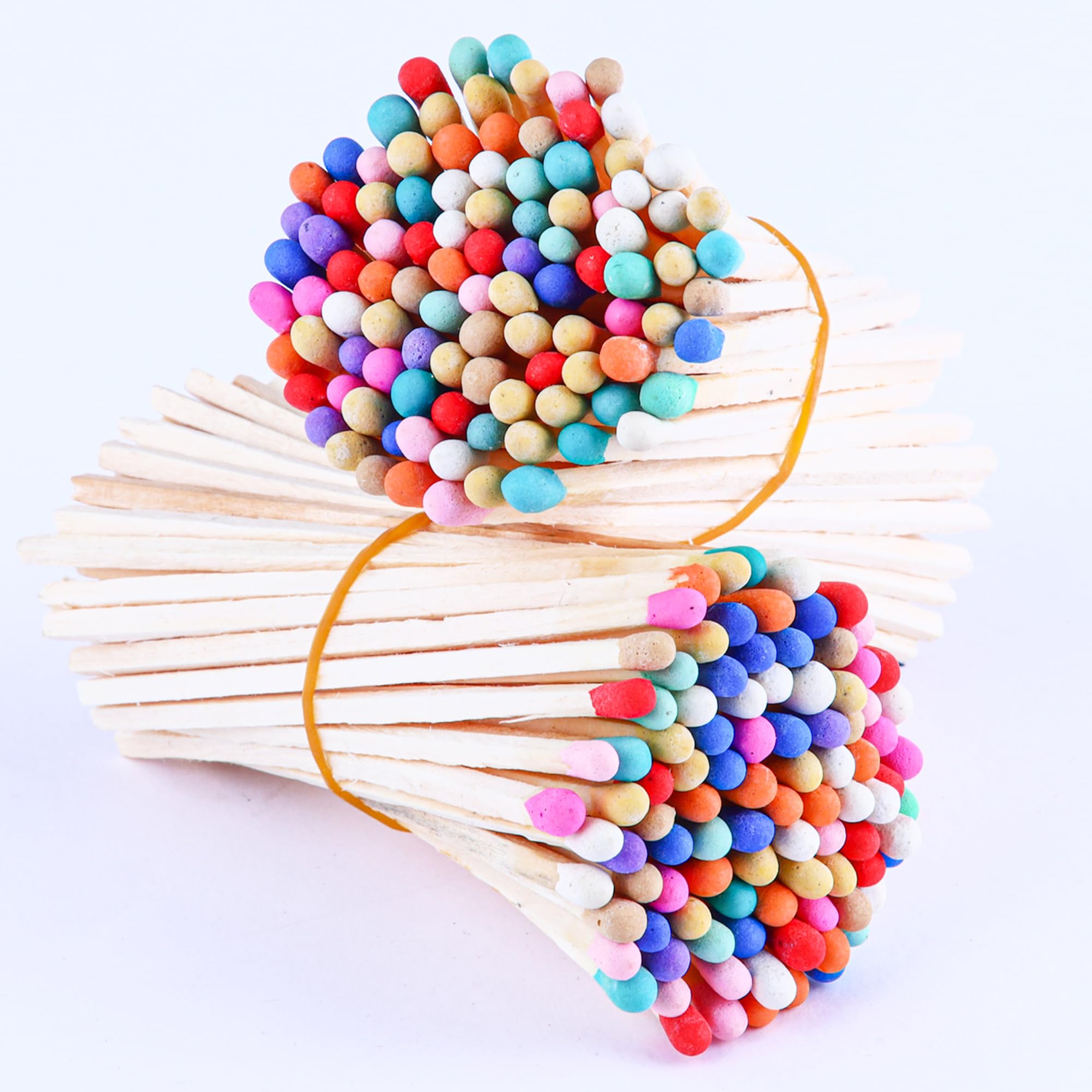 100Pcs 2.5'' Decorative Rainbow Matches, Premium Fancy Long Wooden Safety Matches for Candles, Safety Matches for Lighting Candles with Match Striker, Long Wooden Matchsticks for Home Décor