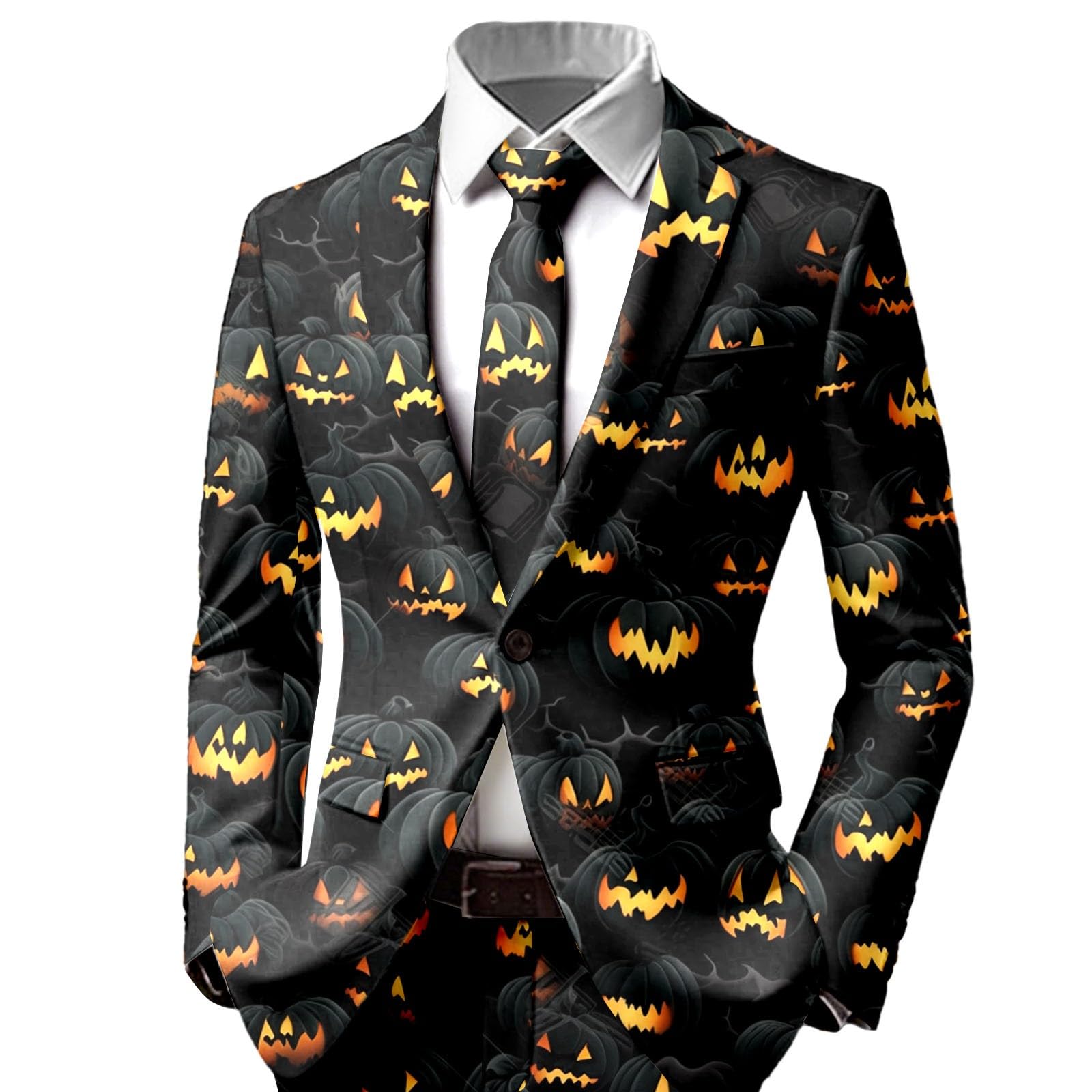 Halloween Sakko Herren Slim Fit - Grusel Blutdruck Anzugjacke Für Mottopartys