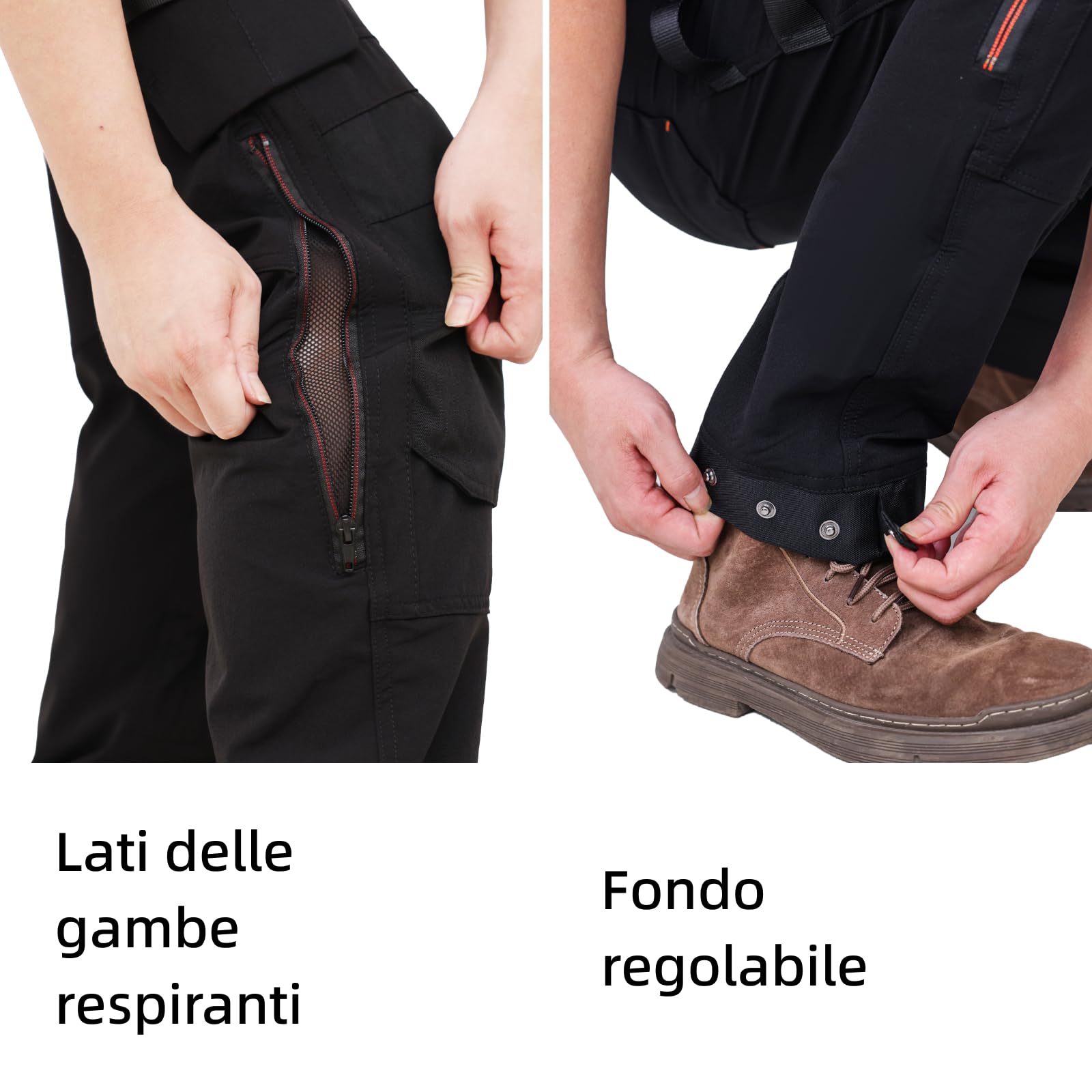 WORK IDEA Salopette da lavoro da uomo con buona elasticità, molte tasche e uso parziale di tessuto Cordura per una maggiore resistenza all'abrasione, adatto a vari ambienti di lavoro.
