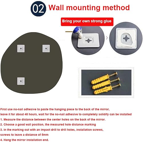 Miniatura 7 de Espejo irregular, juego de 3, espejo de pared asimétrico, espejo de baño, espejos decorativos, para sala de estar, baño, dormitorio, decoración de