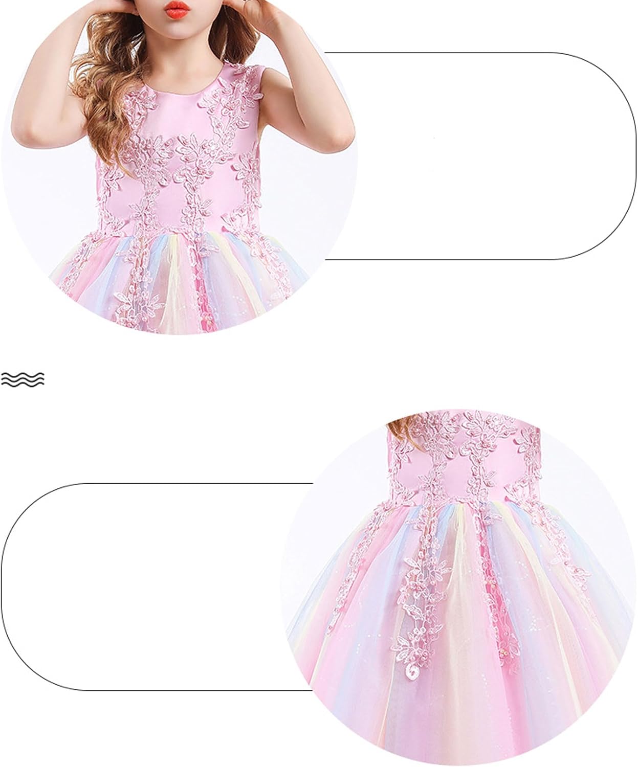 Bestgift Girls Dress Dress Sleeveless Mesh Performance Hosting Princess Dresses