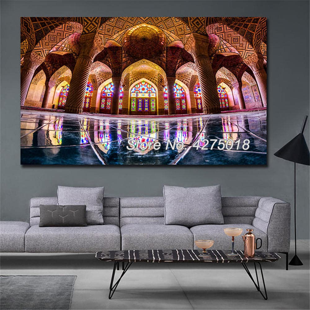 Peinture diamant kit complet mosaïque grand format autocollant mural strass carrés palais 5D