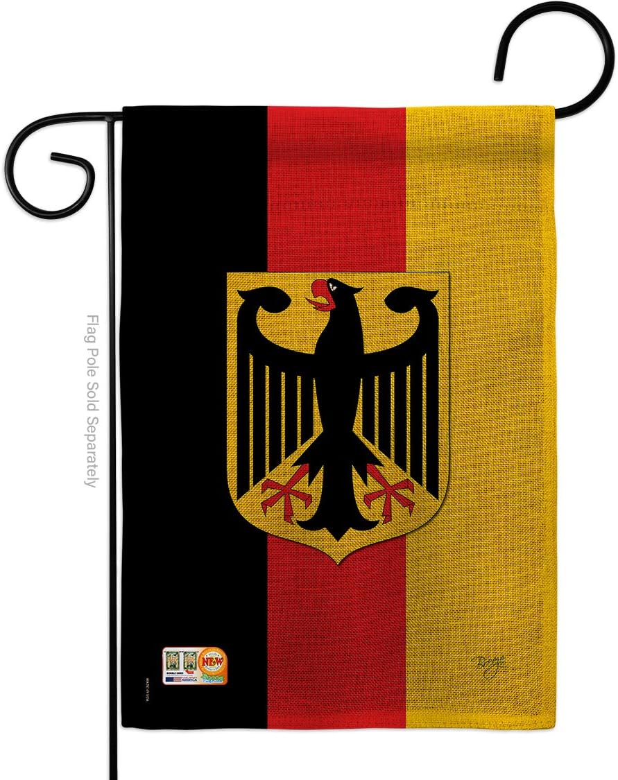 Germany Burlap Garden Flag Regional Nationality Nation International World Country Particular Area Small Decorative Gift Yard House Banner Double-Sided Made In USA 13 X 18.5