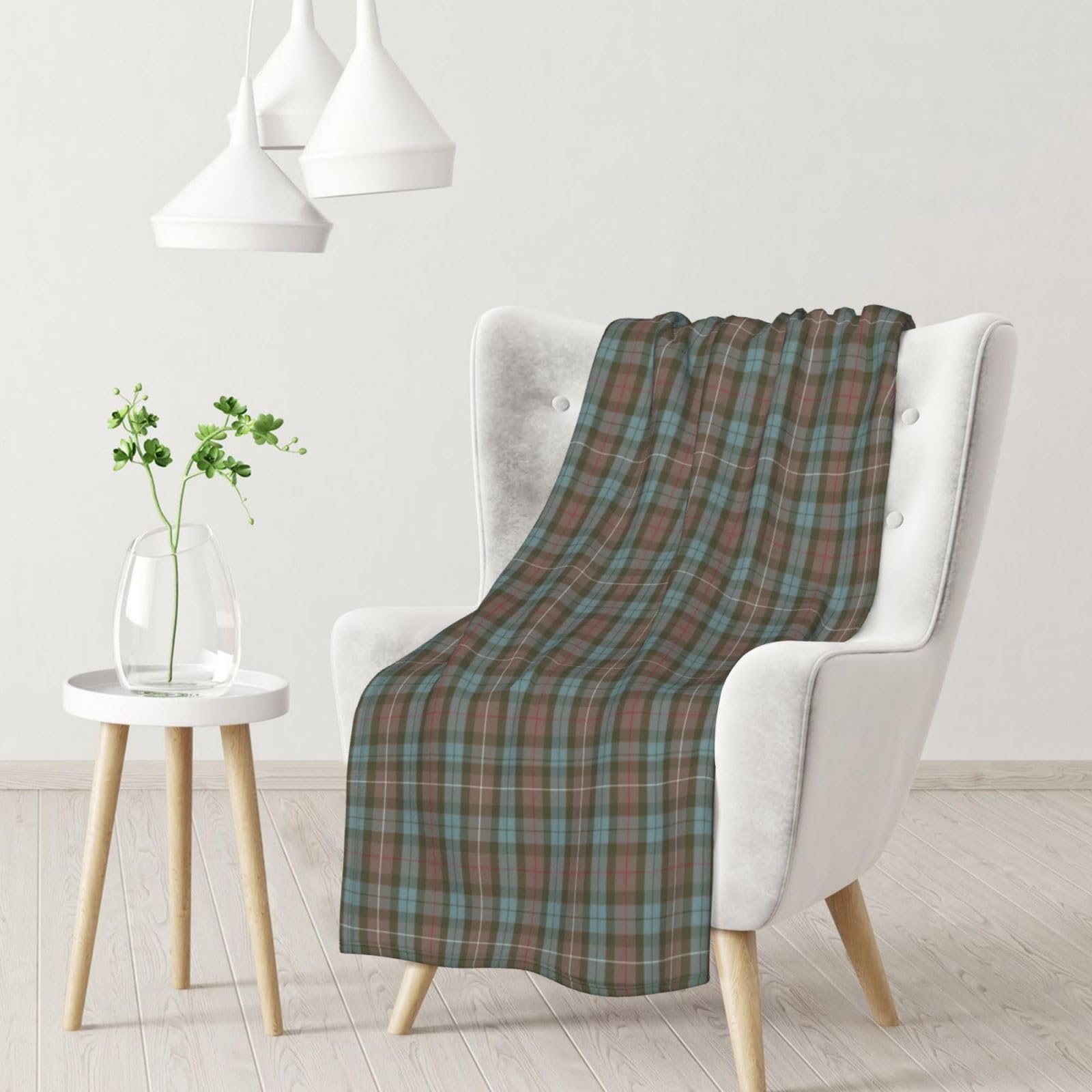 Blanket,Warm Flannel Blanket Throw/Blanket Bed Throw for Sofa Office 102X 76 cm,Clan Fraser Hunting Tartan