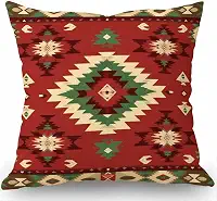 Swono Capa de almofada Azteca, capa de almofada padrão geométrico Navajo, capa de almofada com estampa nativa americana do sudoeste tribal Kilim, capa de almofada de linho de algodão 45,7 x 45,7 cm para sofá