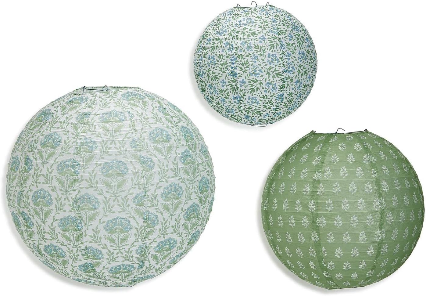 Two's Company Set of 3 Countryside Paper Lanterns