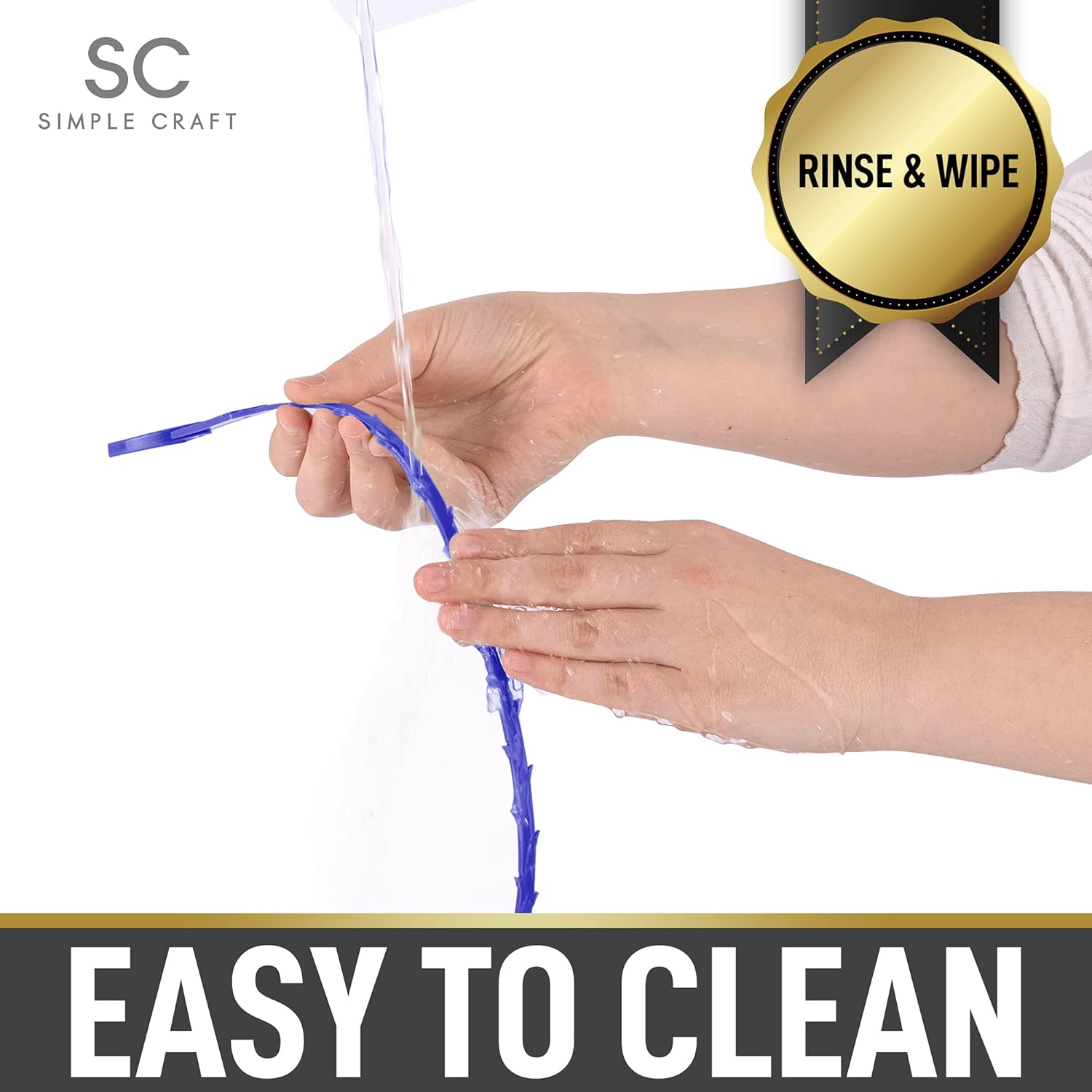 Simple Craft 3 Pack 20-Inch Plumbing Snake Drain Clog Remover - Long Flexible Toilet Snake Wire With Barbed Edges - Sink Drain Cleaner & Sink Snake For Shower Drain, Tubs, Pipes, & Toilets (Blue) - - 