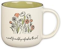 Christian Art Gifts 15oz Sage Green Floral Ceramic Coffee Mug - Proverbs 27:9 Sweet Friendship Bible Verse, Microwave & Dishwasher Safe Gift for Friends