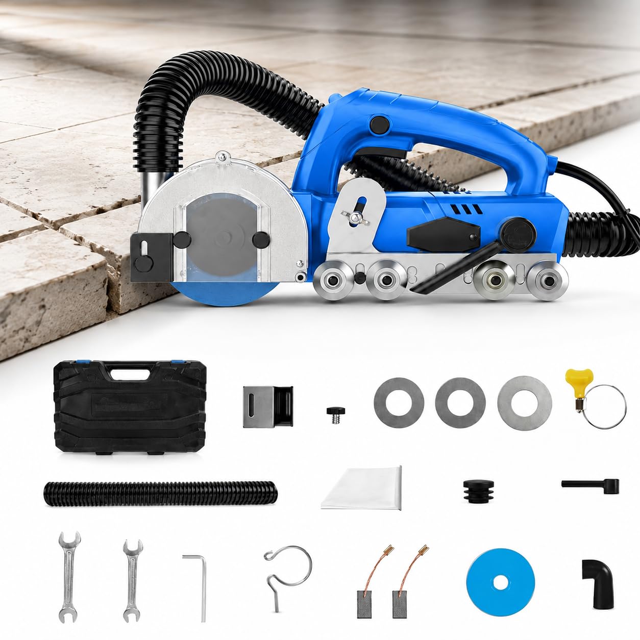 TsoLay Rimuovi Stucco A 9000 Giri/min con Lama da 100 Mm, profondità Regolabile, Potente Pulitore Elettrico per Fughe di Piastrelle da 1200 W per La Rimozione di Vecchi Residui Cemento E Sigillanti