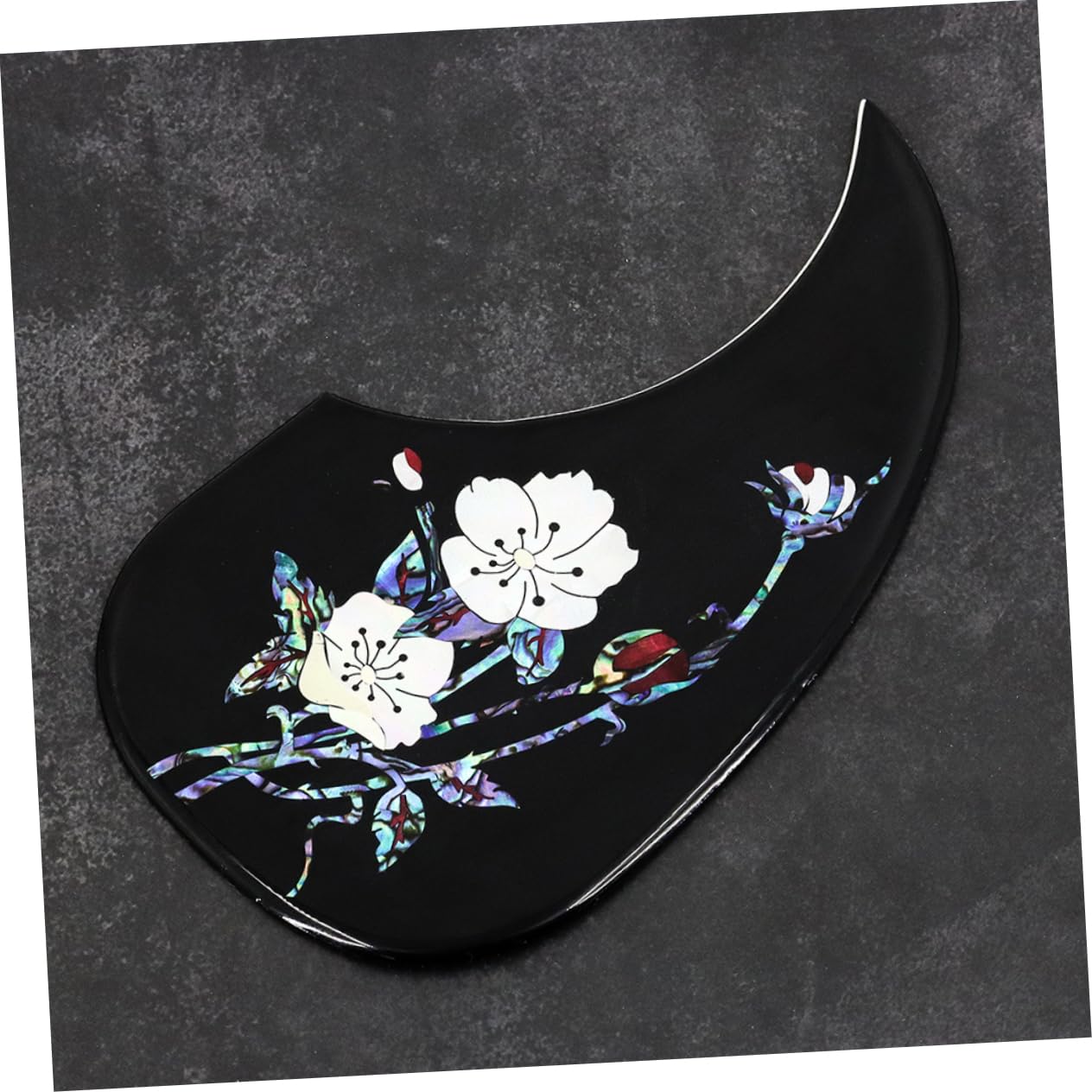Battipenna Nero in Pvc Motivo Floreale per Chitarra Folk | Compatibile Chitarre Acustiche, Installazione Semplice, Stile Elegante, Accessorio Sostitutivo Gq459a