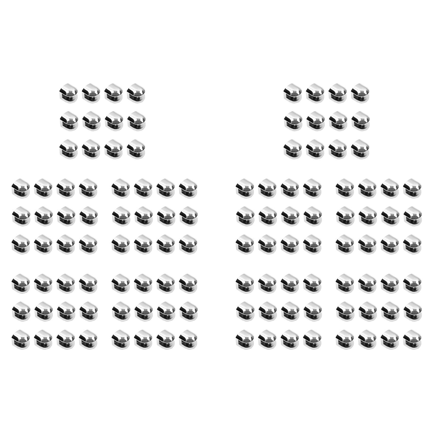 Jnchdghwa Silver 120Pcs Glass Brackets Adjustable Zinc Alloy Glass Clip Shelf Clamp Holder Flat Back Mount Holder For Staircase Handrail