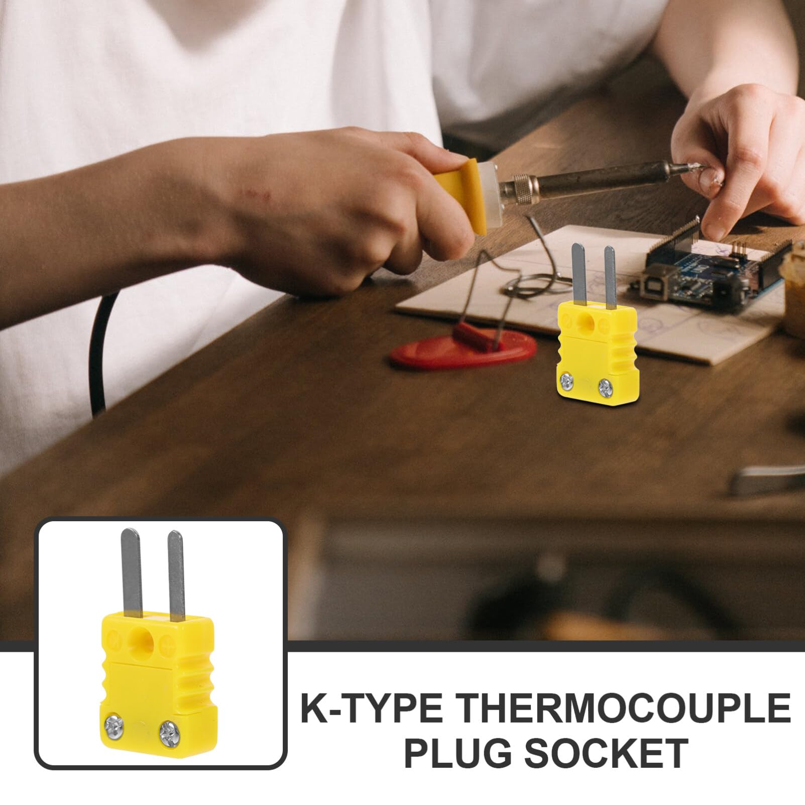 Healvian 2pcs K Type Thermocouple Wire Connector Plastic Thermocouple Wire Cable Connector Adapter