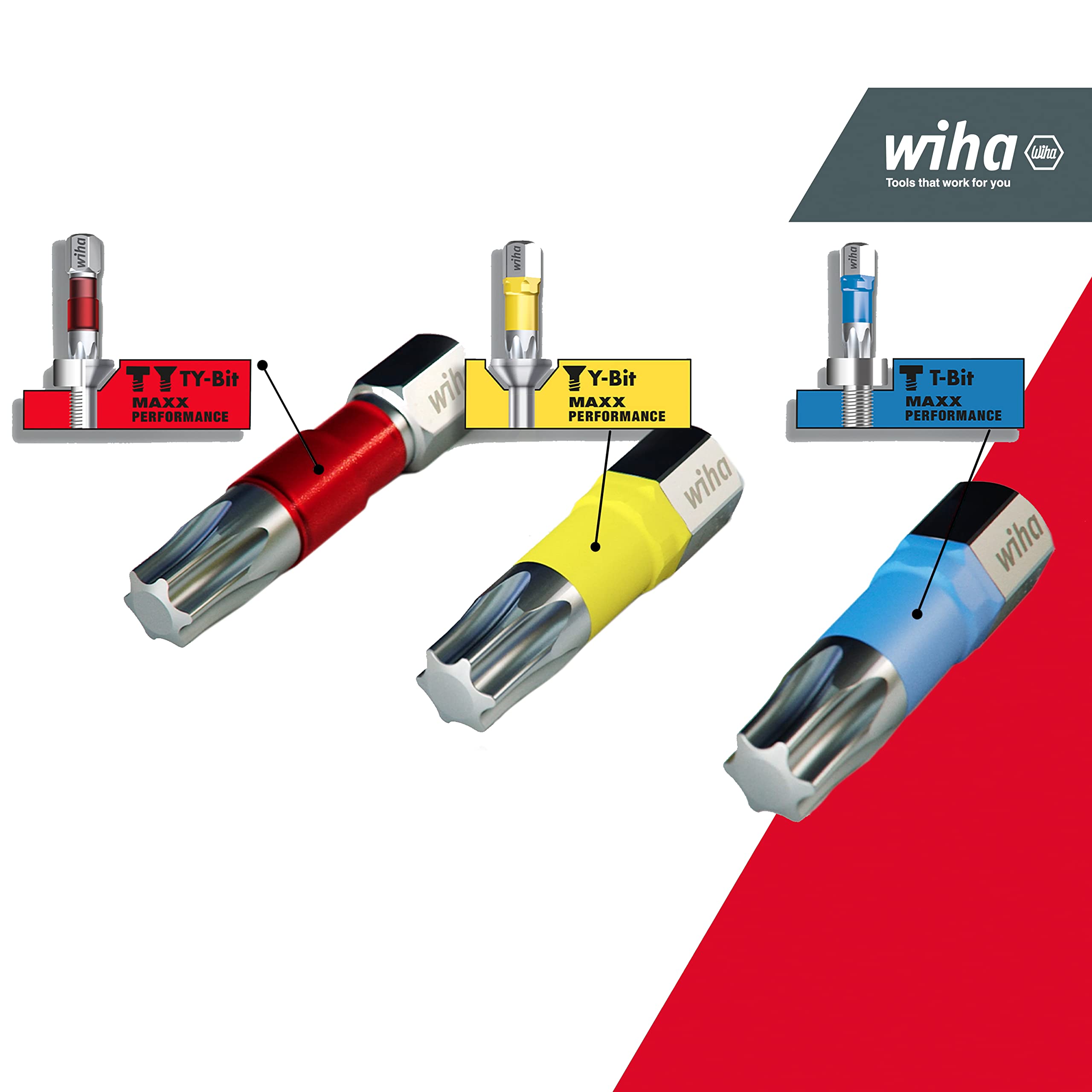 Wiha zestaw bitów XLSelector, bity Y 25 mm TORX®, 32 sztuki 1/4" C6,3 (41833)