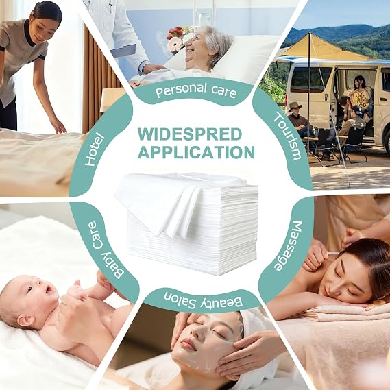 100Pcs Disposable Waterproof Non-Woven Massage Table Sheets White 180×80cm
