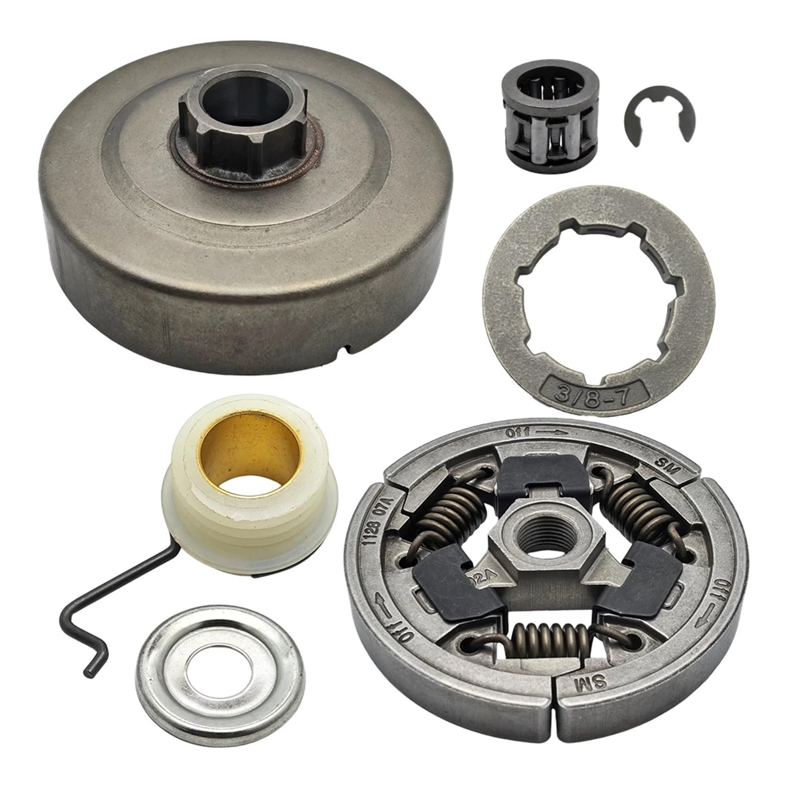 Tambour d'embrayage 3/8 pour tronçonneuse MS360 et 036 avec pignon jante et roulement