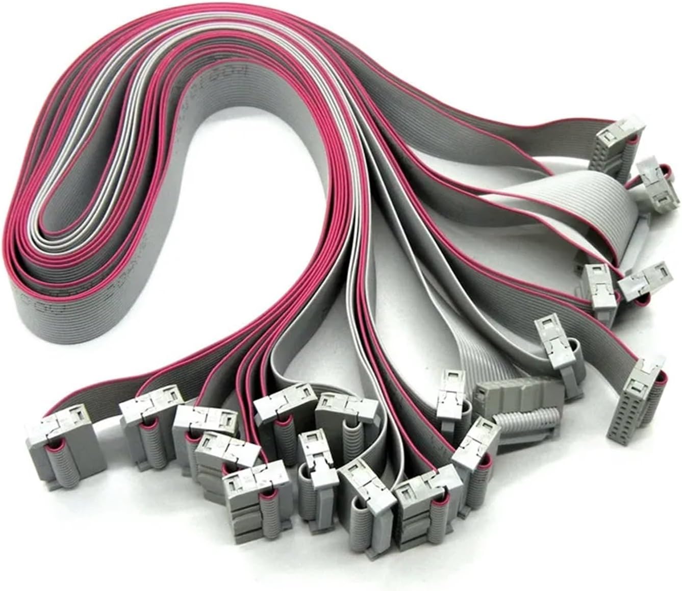 5pcs 100cm 80cm 60cm Length Ribbon Cable 16p 2.54mm Pitch Extension Grey 1 Meter Long LED Display Flat Cable Data Wire(120cm)
