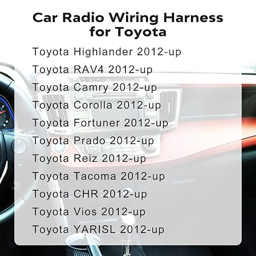 Miniatura 2 de Arnés de cableado estéreo para automóvil para 2012 y superior Toyota Radio Cable Adaptador Antena de Radio, Conector USB, Cable de Inversión