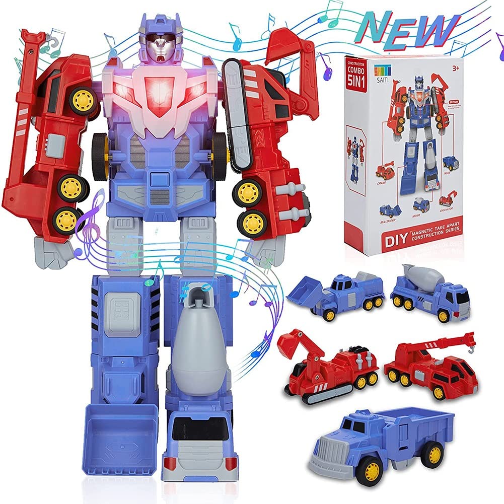 SAITI Toys, teenagers - Transformed Robot Toy Car STEM teenagers's Assembly Toys -in-1 Building Assembly Car Toy Return Car teenagers's Christmas Birthday Gift