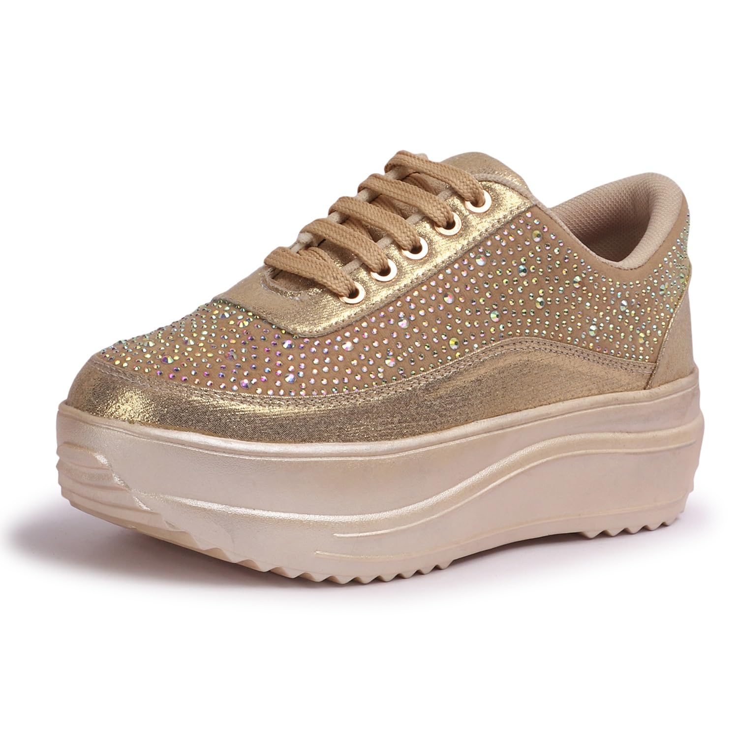 Women Party & Wedding Bridal Sparkling Glittery Crystal Sneakers CNV4030