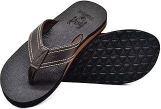 KuaiLu Infradito Uomo Estive Comode Pelle Ciabatte Supporto Arco Plantare Spiaggia Piscina Sandali Cuoio Mare Leggere Antiscivolo Gomma Suole