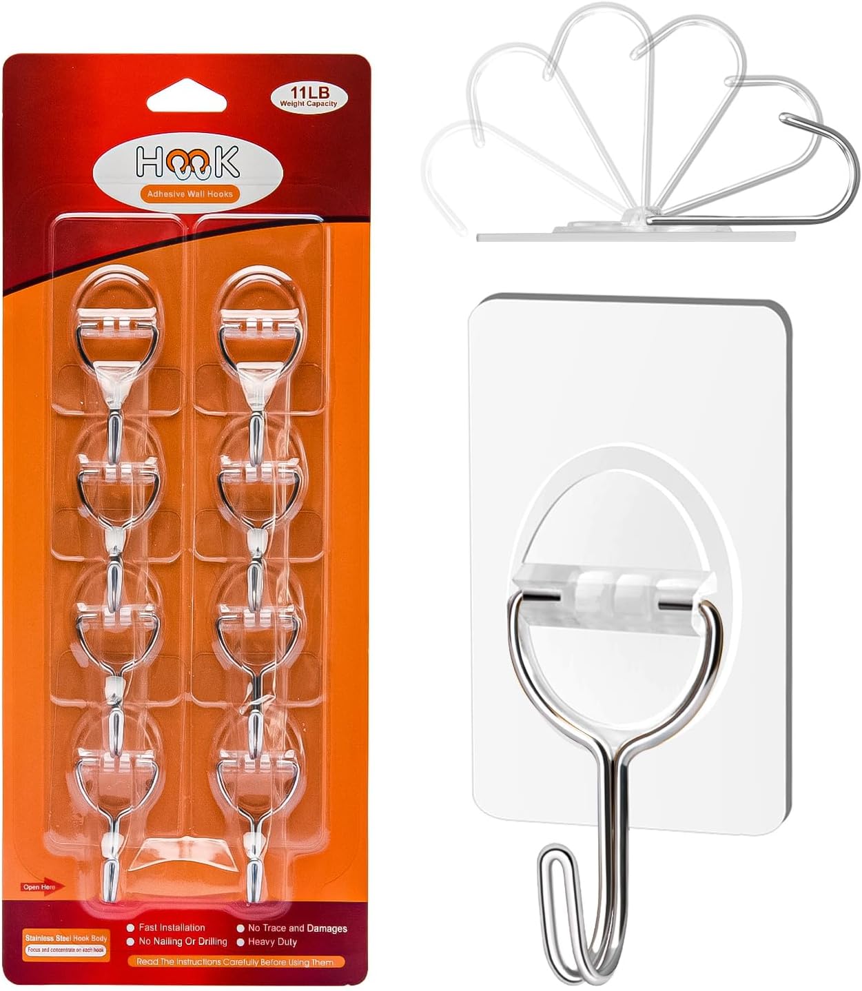 GHPKOTW 10 Transparente Klebehaken - Selbstklebend, Wasserdicht, Ohne Bohren Für Bad & Küche