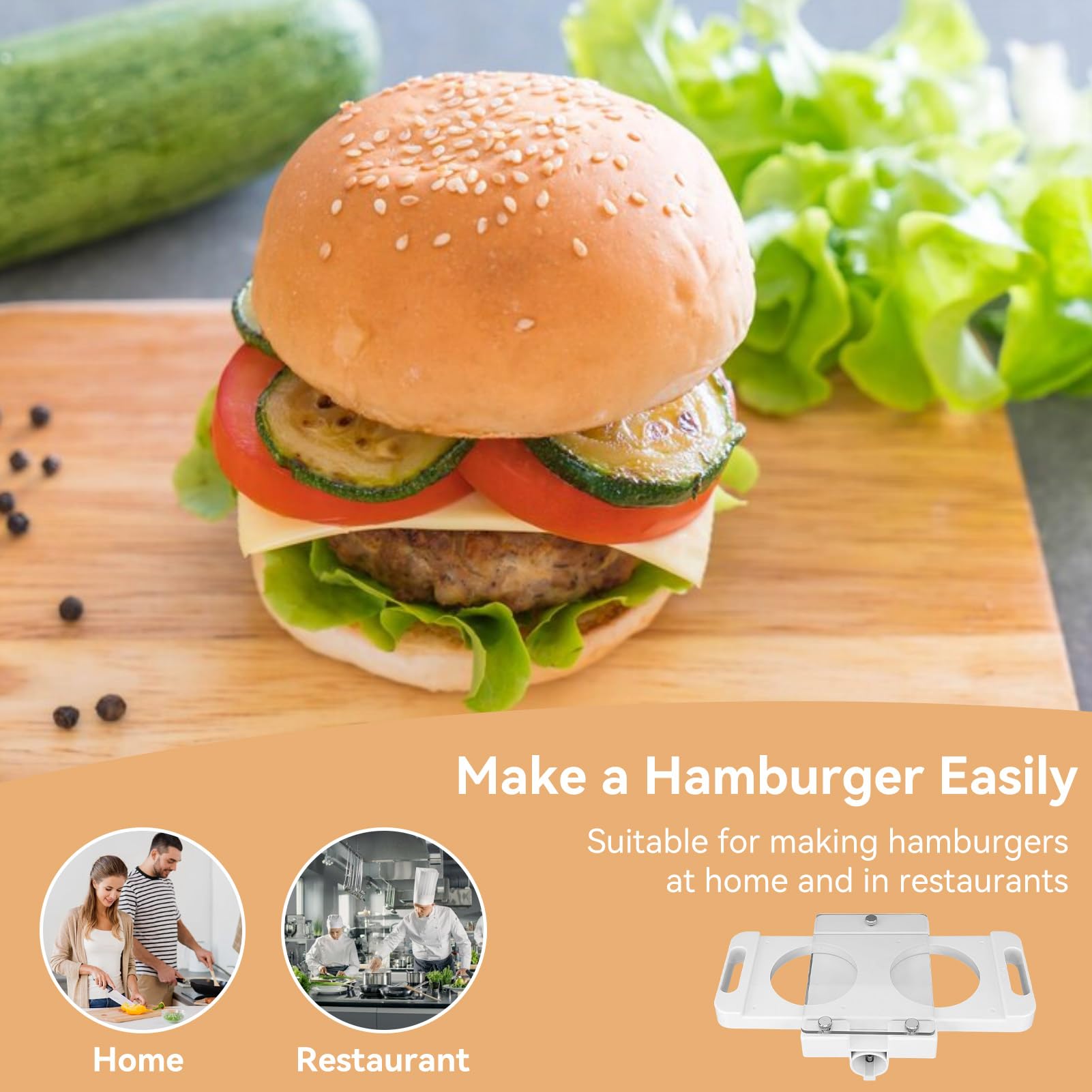 Macchina per la pressatura di hamburger, macchina automatica per hamburger con 5 tubi adattatori, pressa per hamburger fatti in casa per riempire salsicce e carne