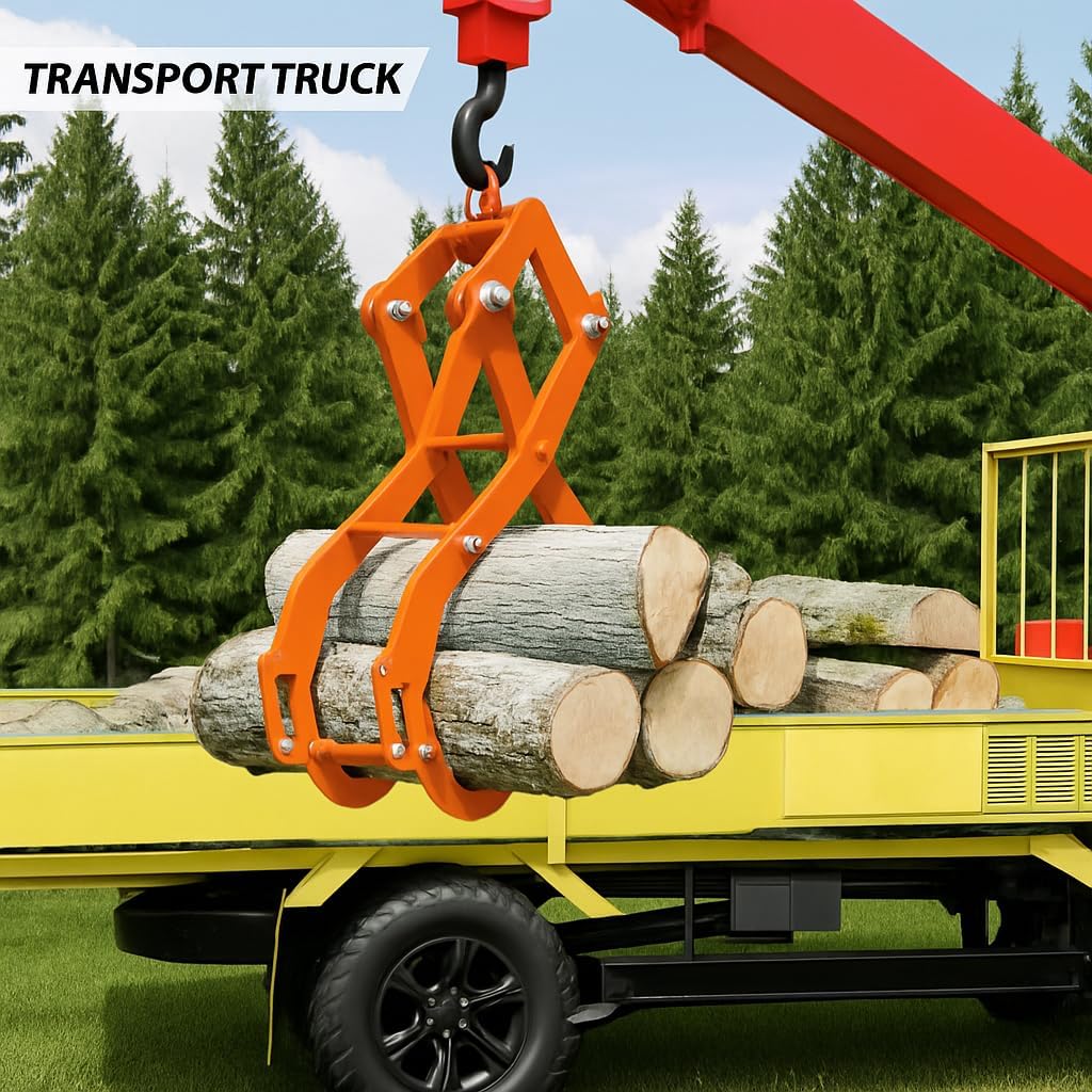 Garvee Pince à grumes robuste 4 griffes – Capacité 1270 kg – Acier anti-rouille, levage et débardage du bois – Outil agricole pro pour tracteur, camion, quad – Taille : 32 pouces