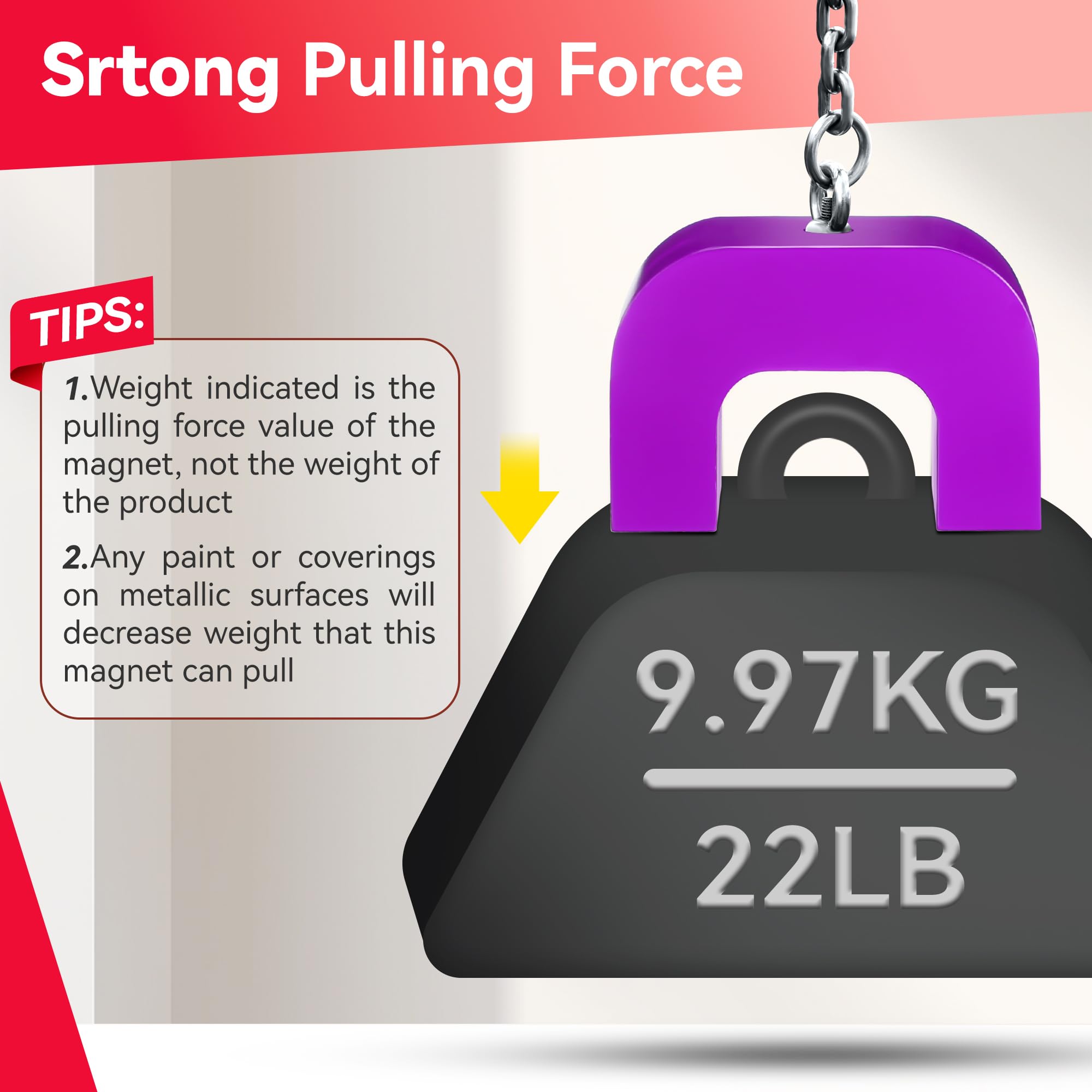 Horseshoe Alnico U Shaped Magnet, 22 lb Pull, Purple, Rectangular, Utility Magnet (1 Pcs) — Amazon image 4