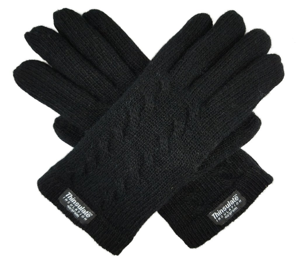 Ladie's Pure Wool Knit Gloves with Thinsulate Lining and Cable design