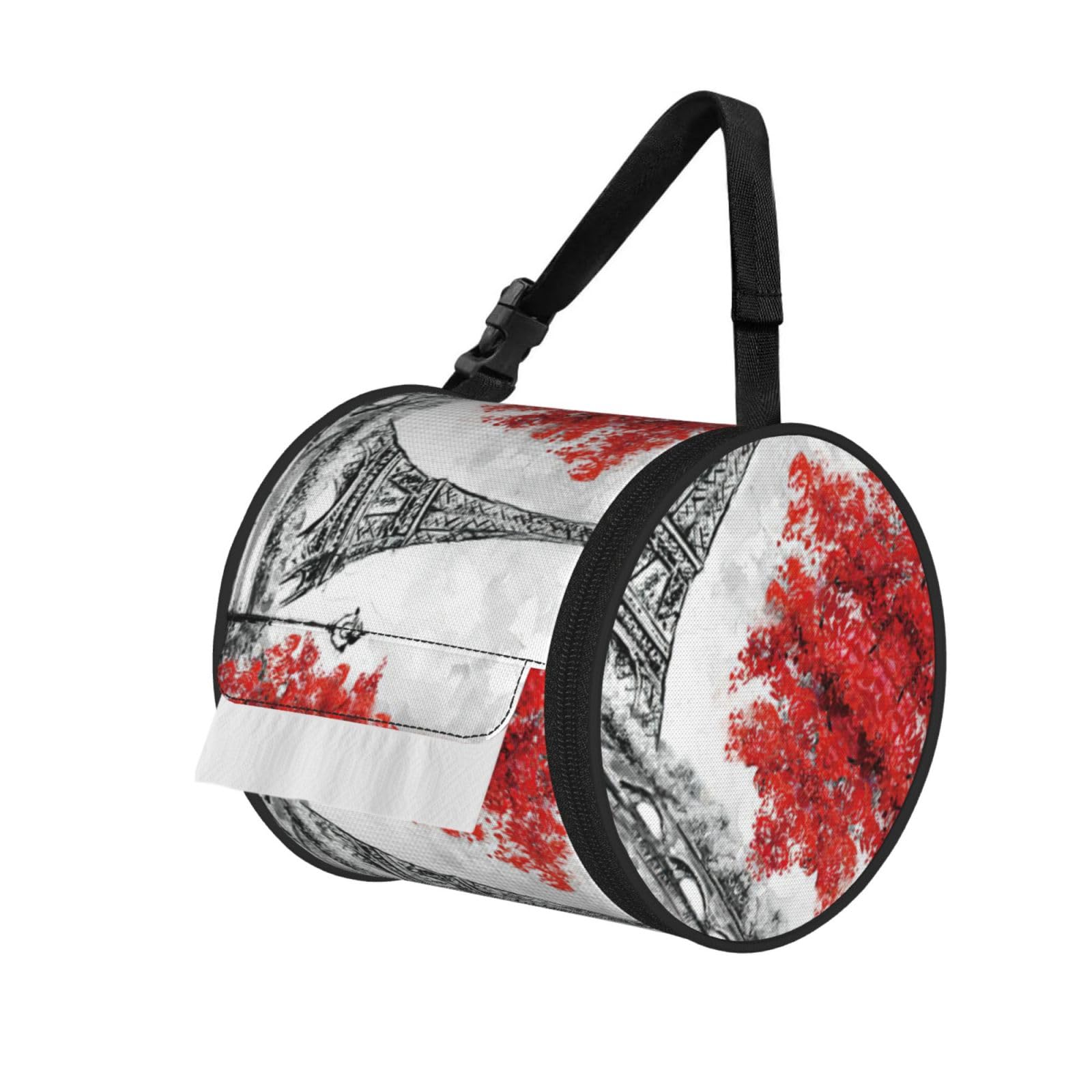 Paris Print Fashion Tissues Organizer Box, Hanging Tissue Holder For Purse Coins For Car Office Daily Outing
