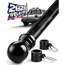 5FT One-Piece Carbon Fiber Flag Pole for Outside House, 1-Inch Outdoor Flagpole with Stainless Steel Anti-Wrap Rings, Rust-Resistant Heavy-Duty Flag Pole for Pickup, Jeep, RV, Boat, Porch, Camping | One-Piece