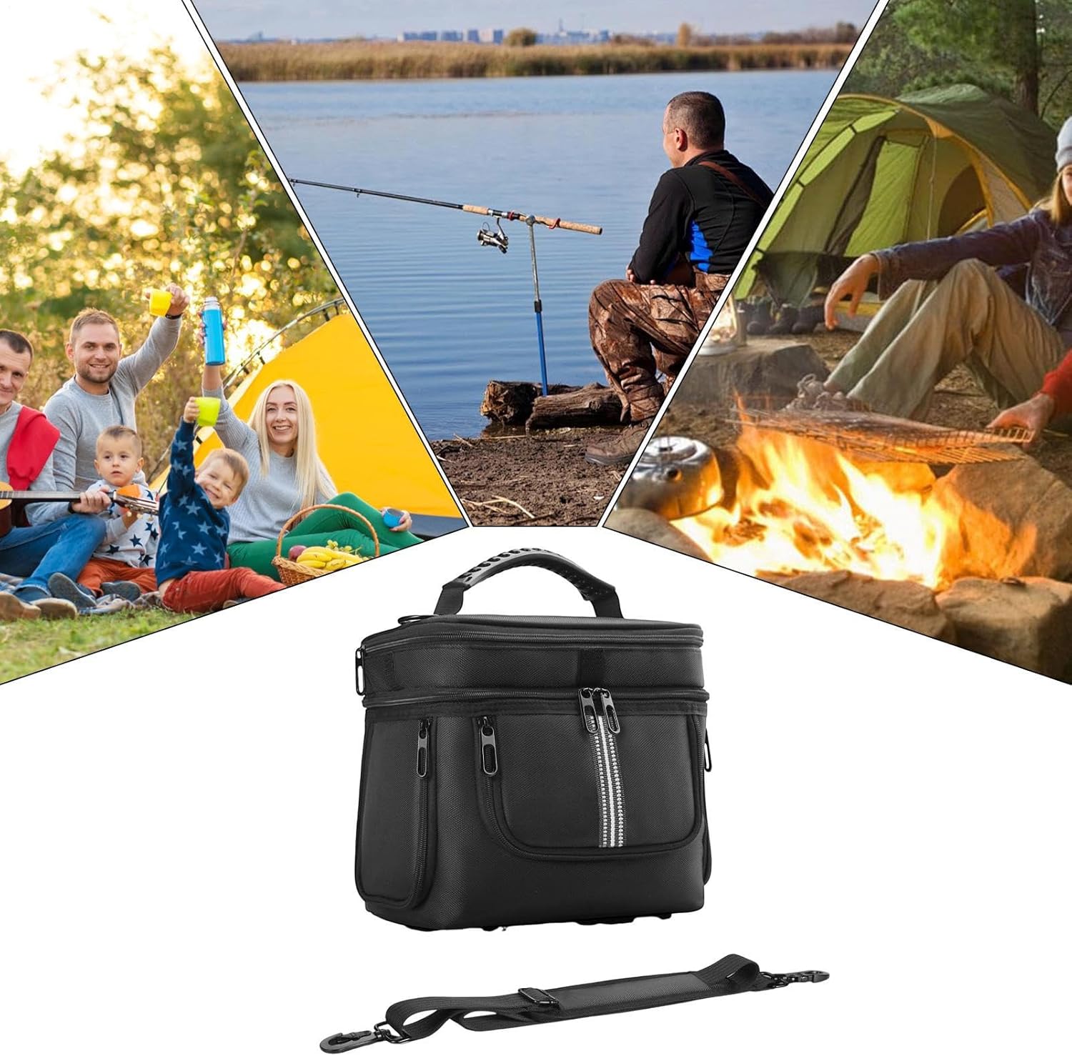 ポータブル電源 キャリングバッグ - 電子機器防水ホルダー - ハンドル＆ショルダーストラップ付き 軽量 コンパクト 旅行用バッグ