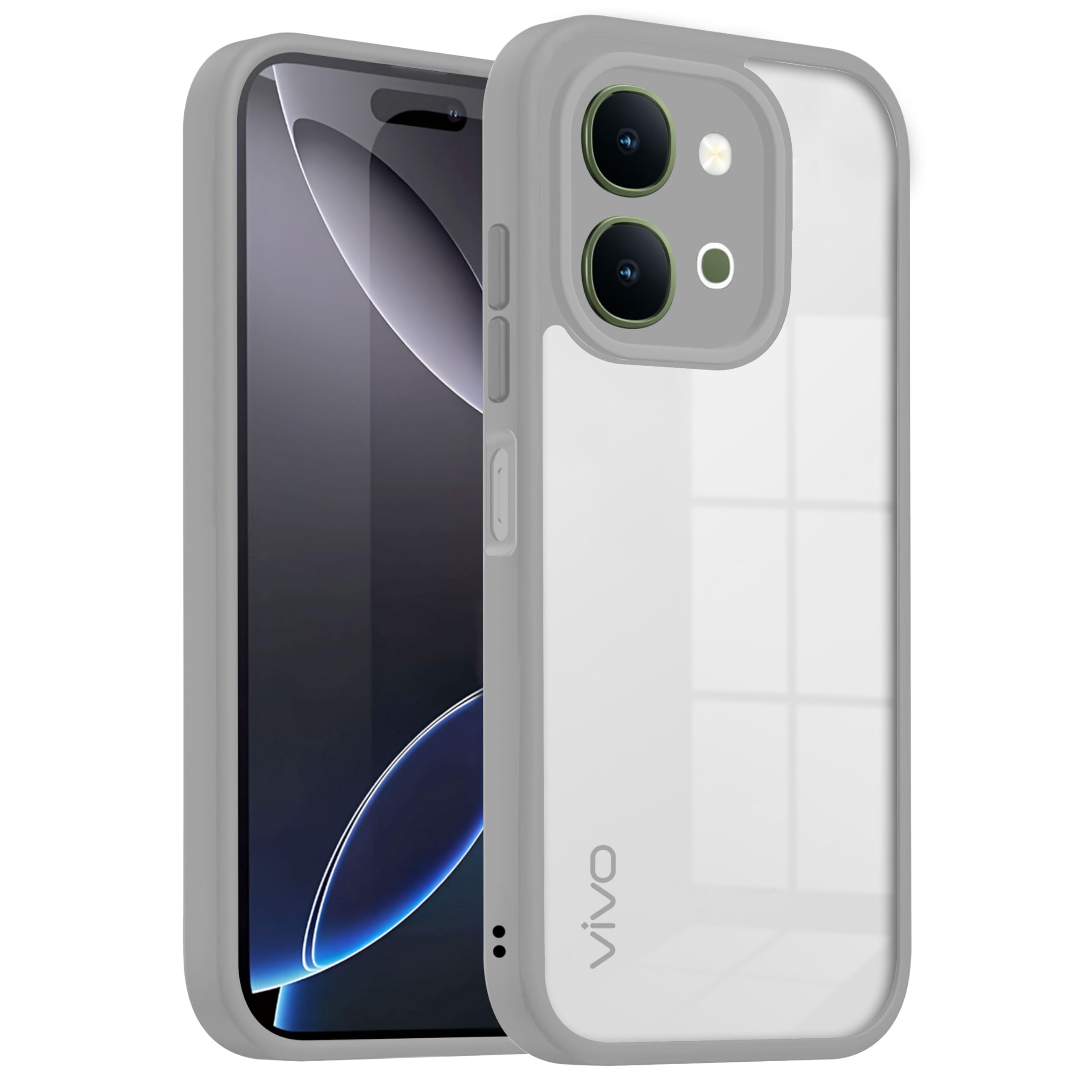 V-TAN Vivo T5x 5G Case, Clear, TPU, Gray - Image 1