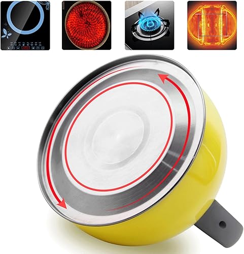 Miniatura 4 de Bonita estufa de té, hervidor de acero inoxidable con silbato fuerte, hervidor de agua caliente ideal y caldera de agua apta para hervir agua y té