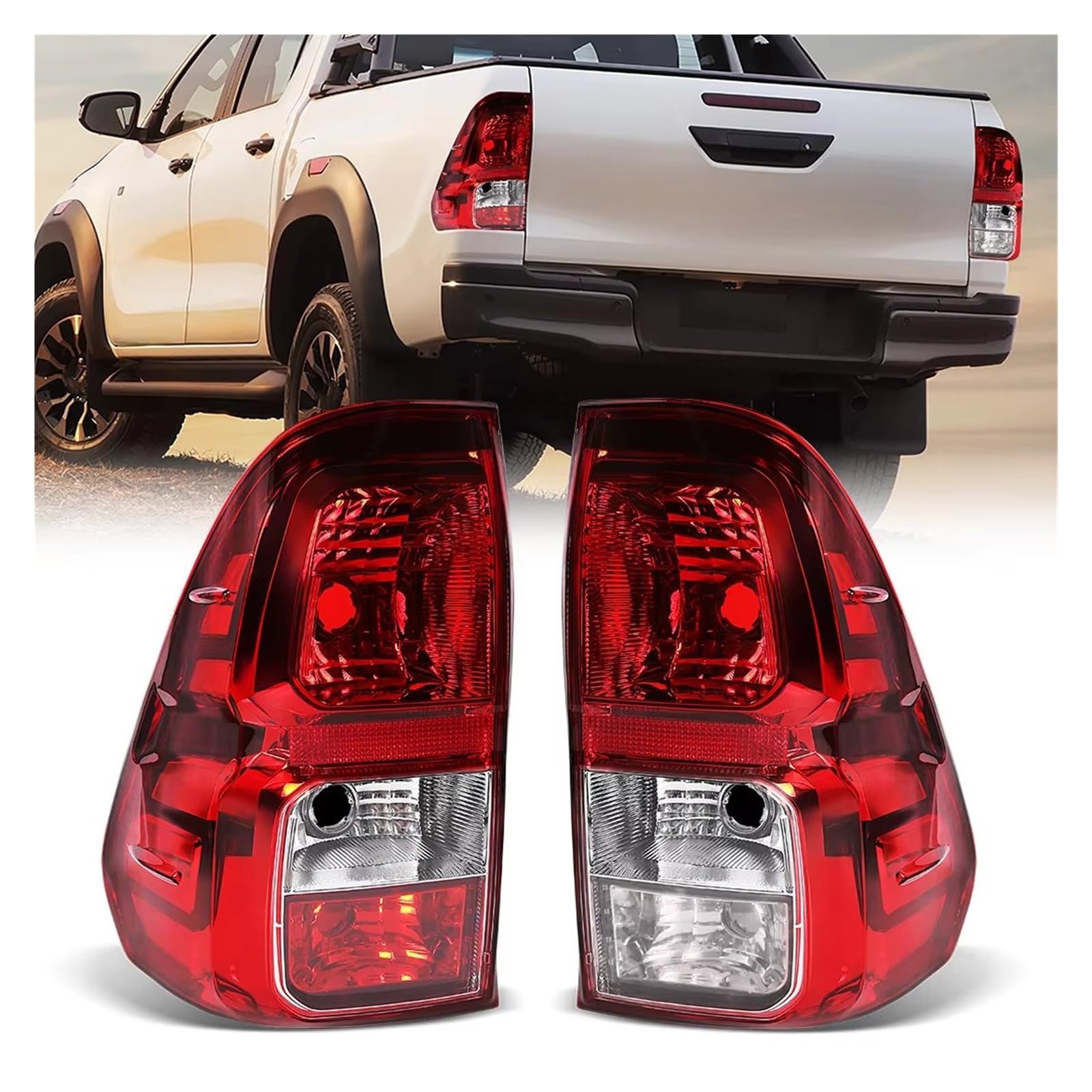 Luce retromarcia Per Toyota Per Hilux Per Revo pick-up 2015-2018 Paraurti posteriore Lampada di coda Lampadina Luci freno 12V Fanale posteriore auto Fari di stop(Giusto)