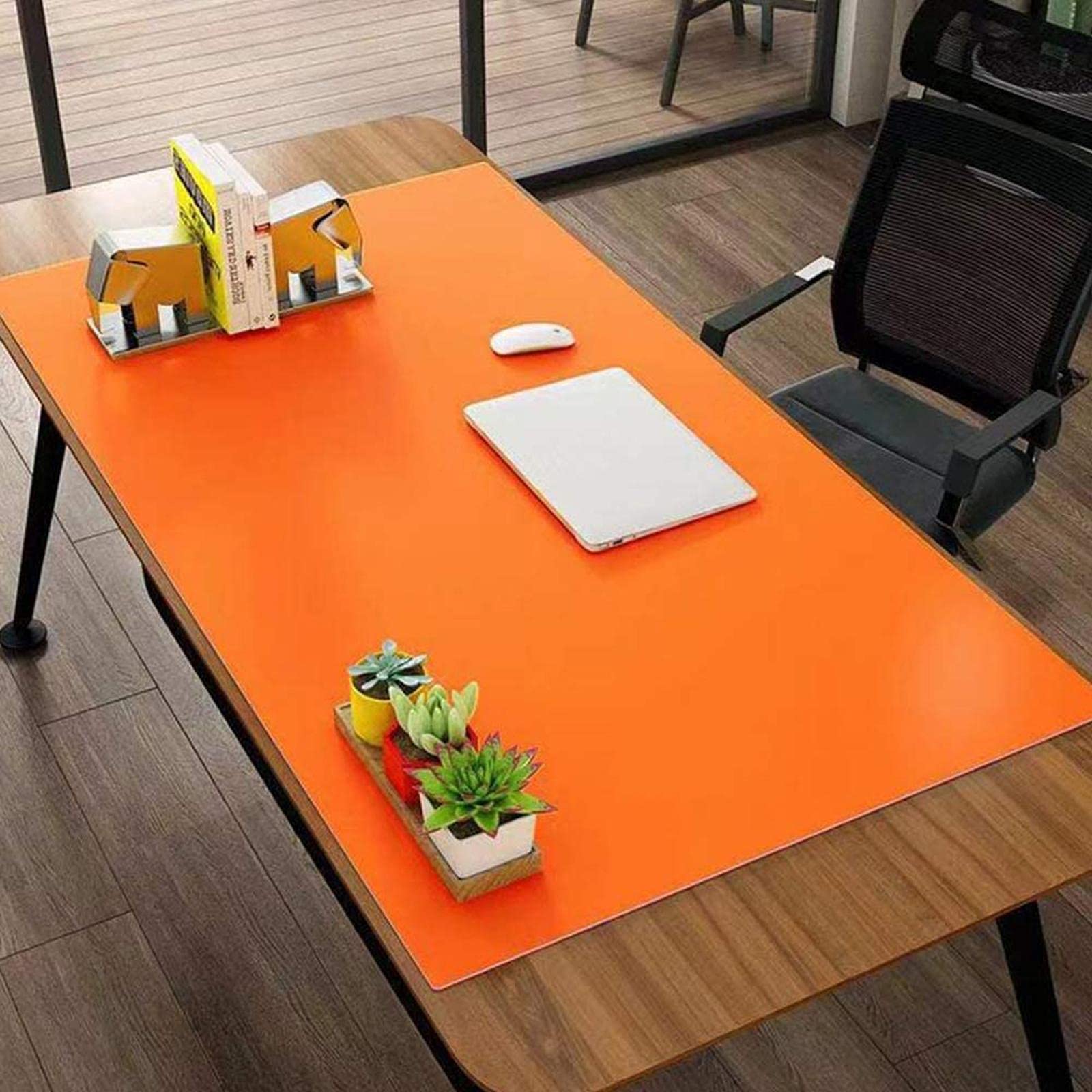 Dubbelzijdige Lederen Bureaumat, Verlengde Muismat, Grote Muismat Antislip Onderlegmat Bureaumat Met Gestikte Randen 120 X 60 Cm