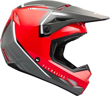 Fly Racing F73-8653YM Youth Kinetic Vision Helmet Red/Grey Ym