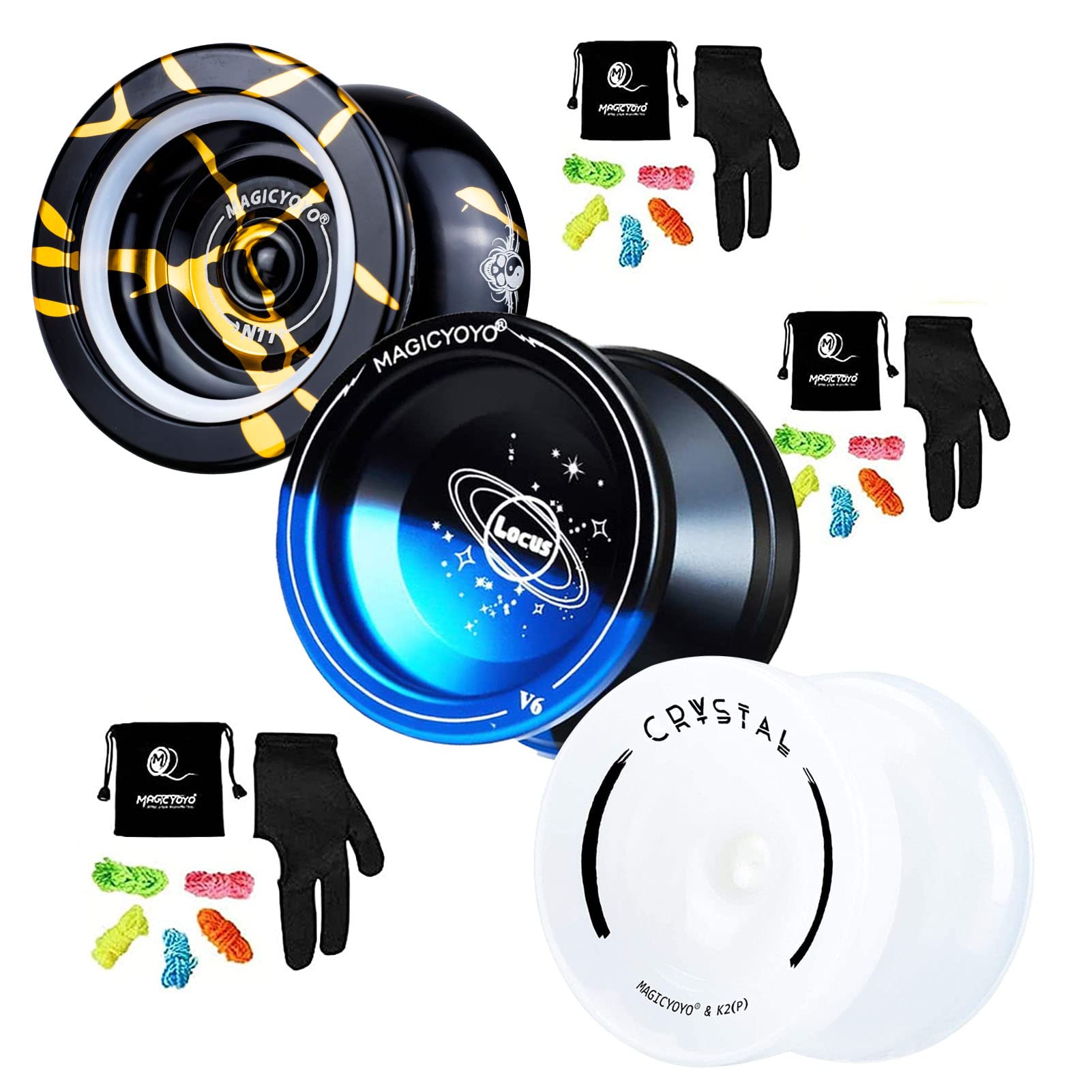 Buy Pack of 3 Dual Purpose Yoyos Responsive Yoyos N11 Black Golden
