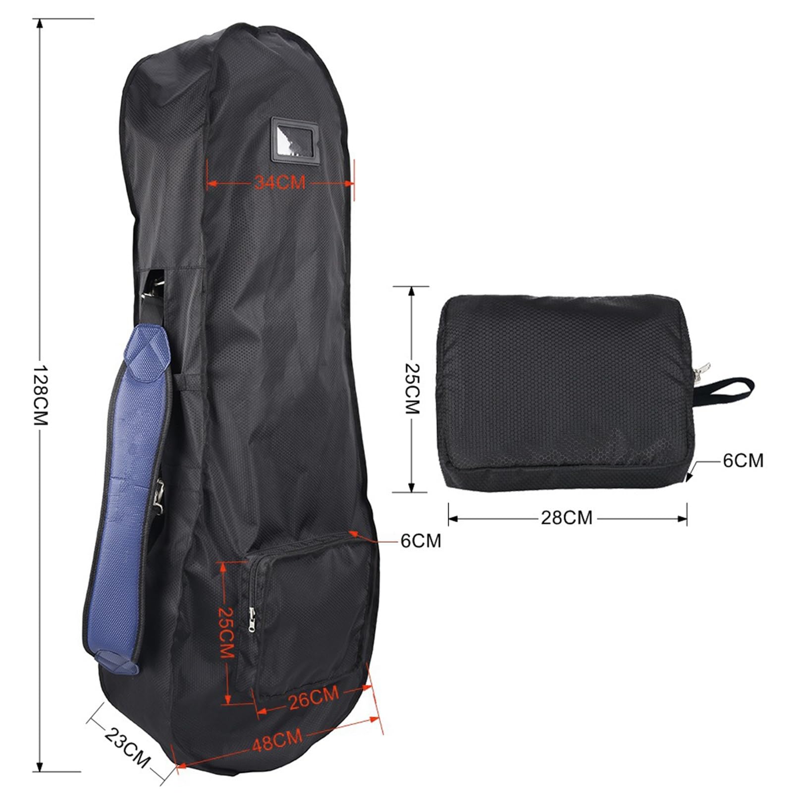 Worparsen Flexible Golf Bag Rain Protection Waterproof Cover Portable Folding Dust-Proof Oxford Cloth for Heavy Duty Club Raincoat Golfer Women Black