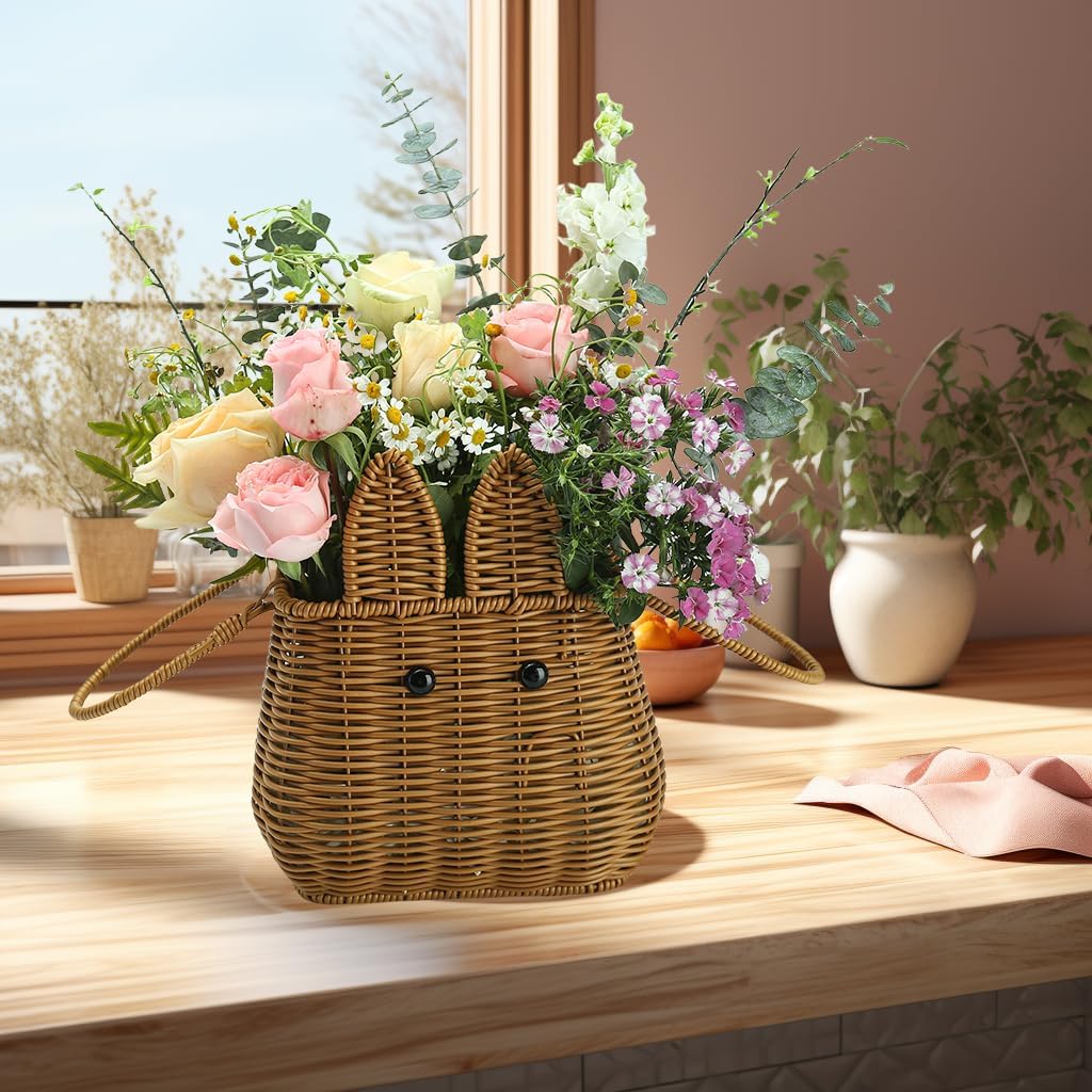 Wicker Rattan Flower Girl Basket - Designed for weddings and picnics Home Decorations