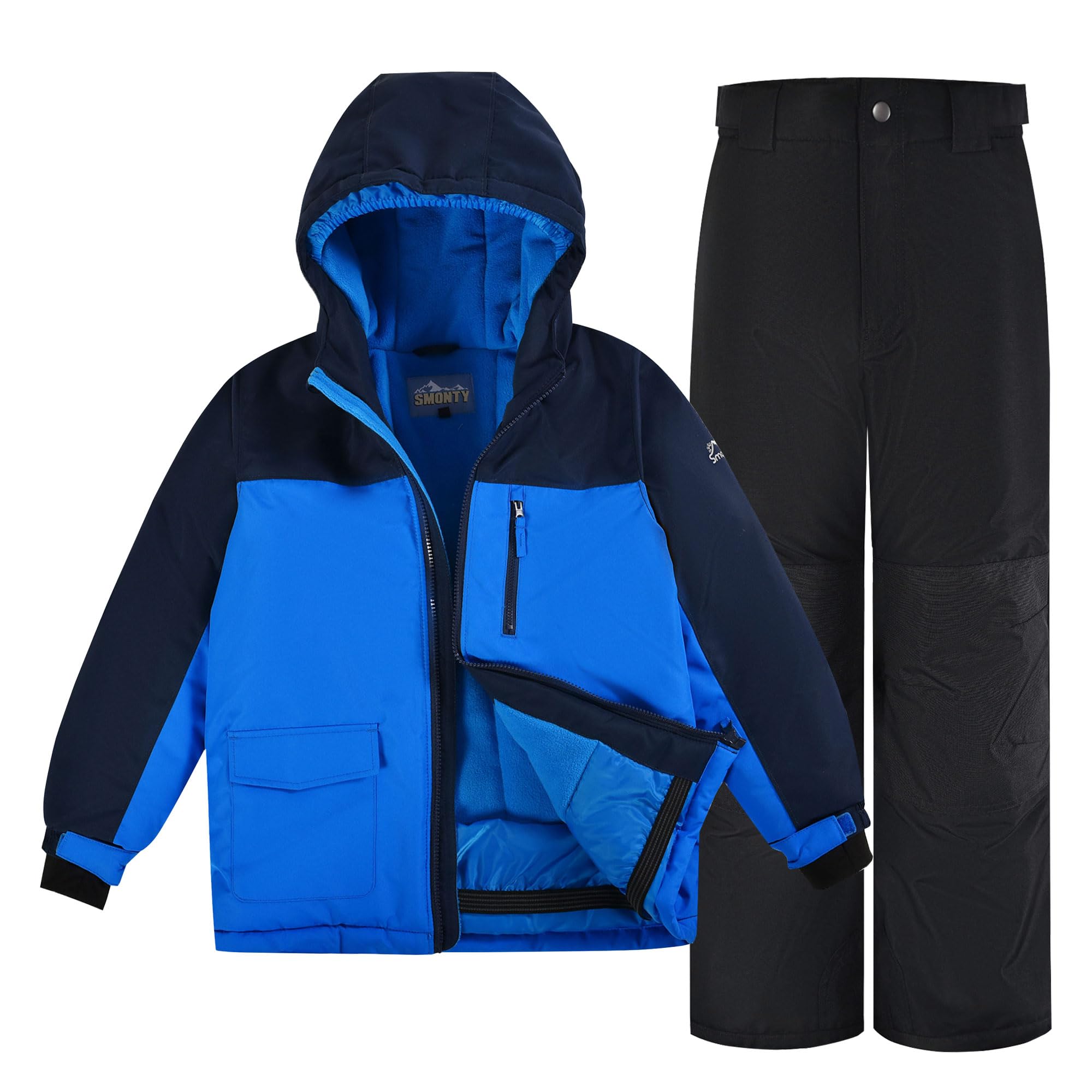 SMONTY COZY Jungen Schneeanzug mit Kapuze, wasserabweisend, Skianzug, winddicht, Winteranzug