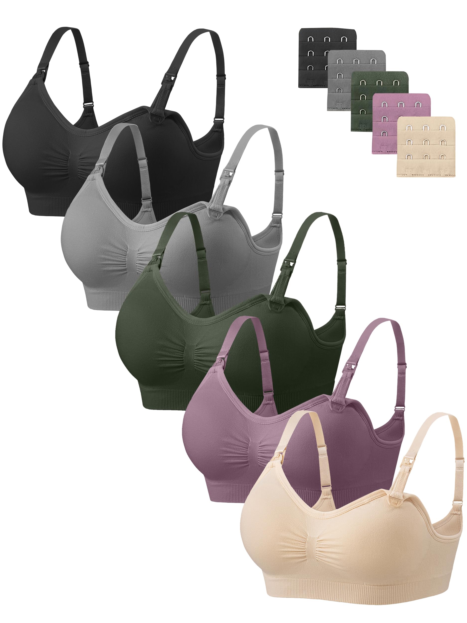 Angelhood Soutien-gorge d'allaitement ultra confortable sans couture pour maternité avec extension de soutien-gorge