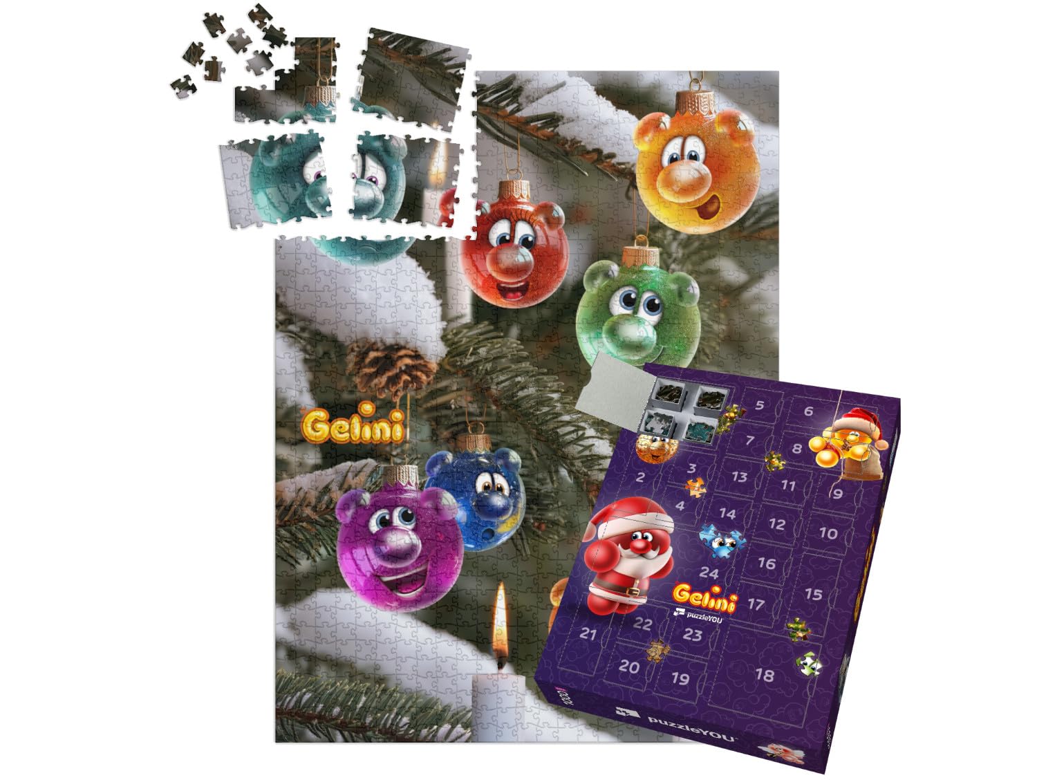 puzzleYOU: Puzzle-Adventskalender | „Gelini Weihnachtskugeln“