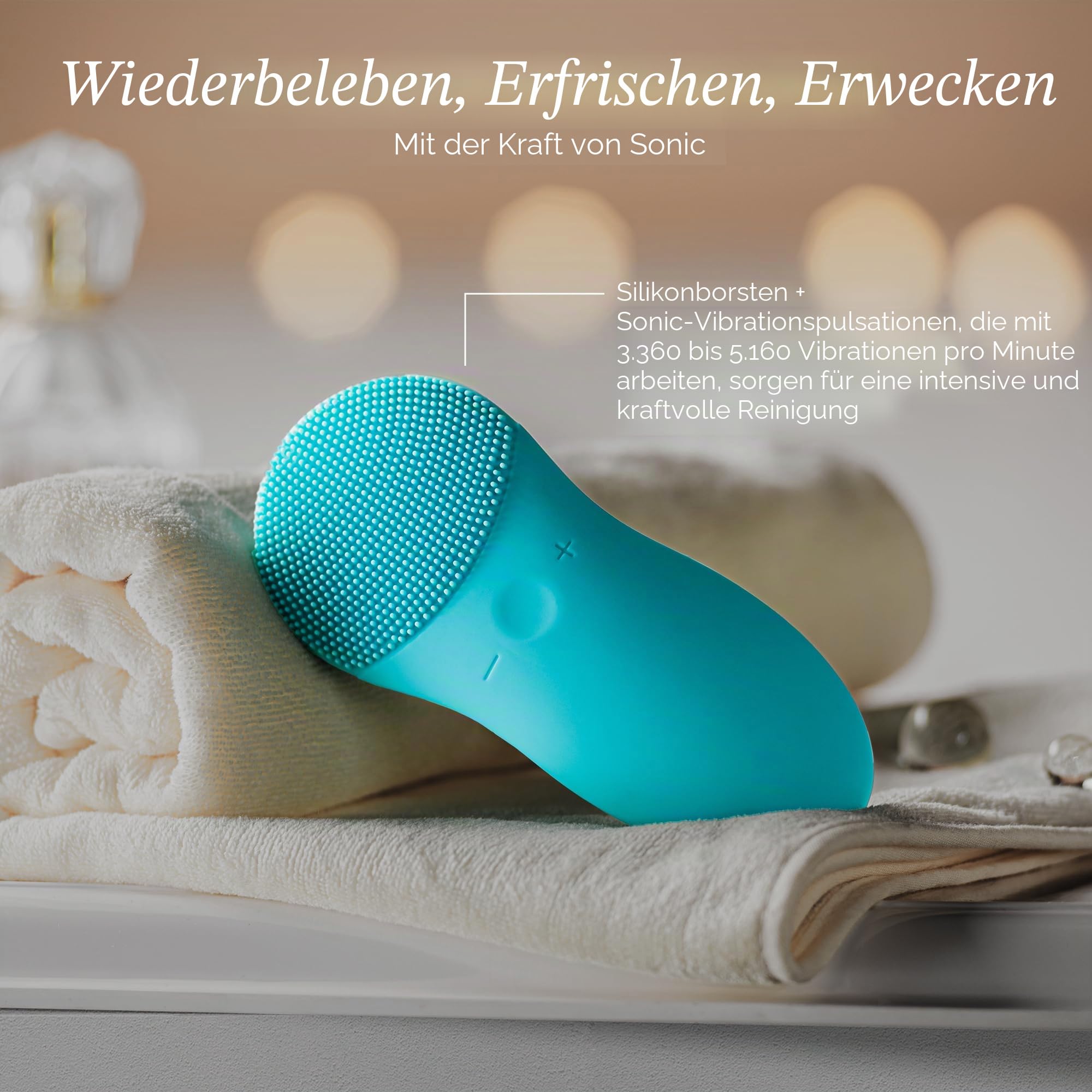 Project E Beauty CLEO + Sonic Gesichtsreiniger | Wasserdichte Silikon-Tiefenreinigungs-Peelingbürste USB Wiederaufladbare kabellose tragbare Gesichtsreinigungs-Hautpflegegerät