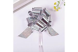 10Pcs Silver Metallic Pull Bows for Christmas Tree