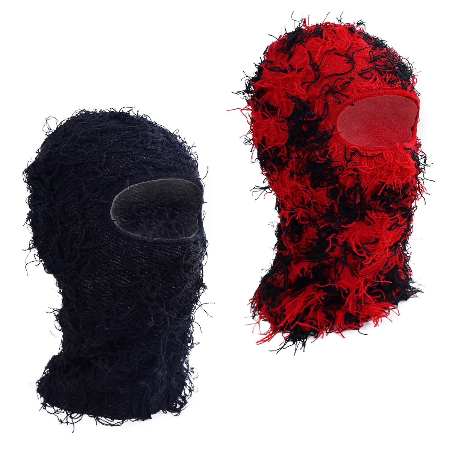 TFTSR 2 Pack Distressed Balaclava Ski Mask for Men,Shiesty Yeat Knitted Face Mask for Cold Weather,Women Winter Full Covering