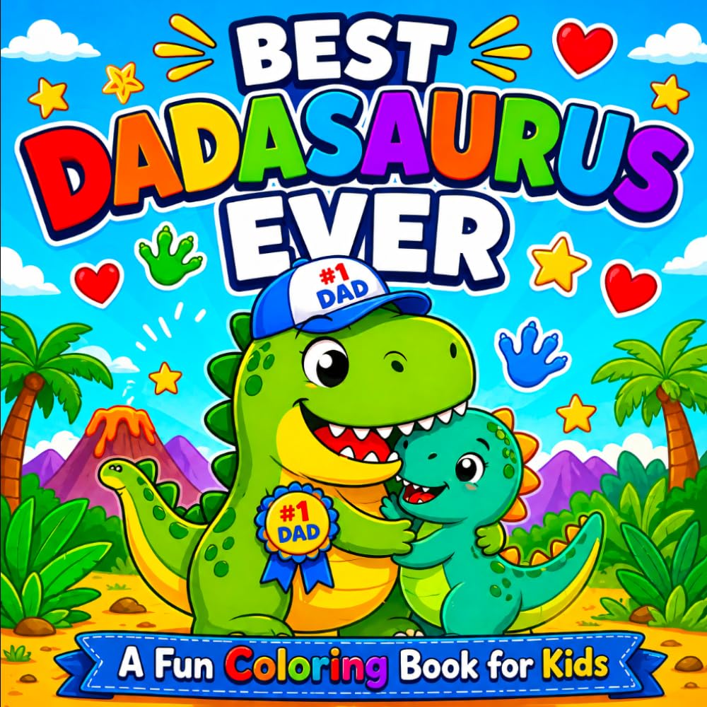Best Dadasaurus Ever Coloring Book for Kids: Bold and Easy Dinosaur Coloring Pages for Kids | Fun and Cute Gift for Dad from Kids For Father’s Day