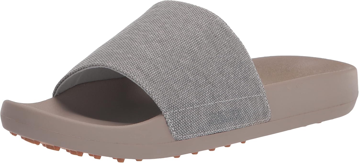 Skechers Men's Golf Slide Sandal Shoe, Khaki Canvas Strap, 10