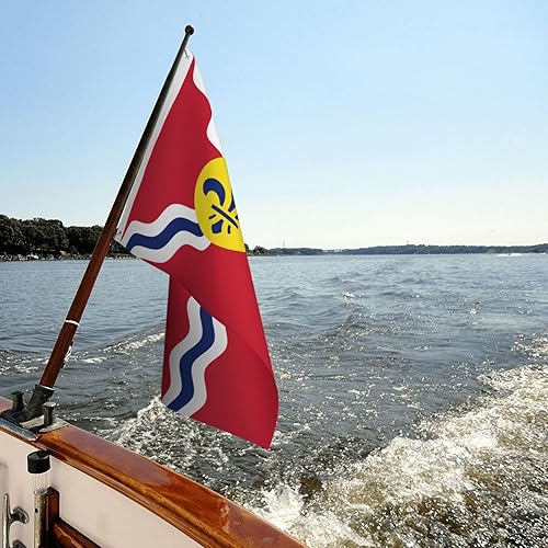 Miniatura 4 de Bandera de doble cara de San Luis, bandera de Missouri de 3 x 5 pies, banderas para exteriores, banderas decorativas duraderas para interiores y